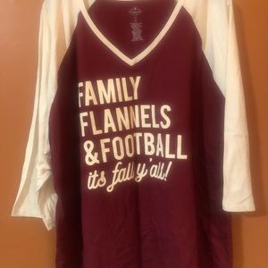 Women’s fall themed jersey style casual shirt